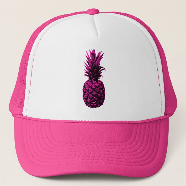 Casquette Élégant ananas rose tropicale (Devant)