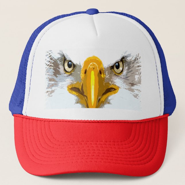 Casquette Elégant bleu rouge blanc aigle Head Pop Art modern (Devant)