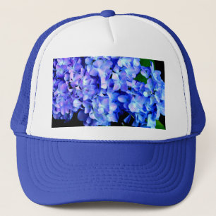 Casquette Élégant bleu violet clair magenta hydrangée floral