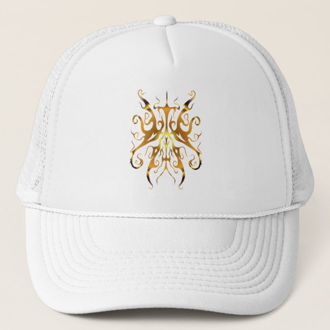 Casquette Elegant Gold Tribal Mask Abstract Design (Devant)