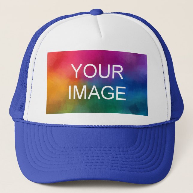 Casquette Elégant Modèle moderne blanc et bleu royal (Devant)
