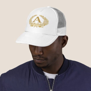 Casquette Élégant Monogramme Floral - Personnalisé Initial &