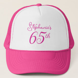 Casquette Élégant Monogramme rose 65e anniversaire