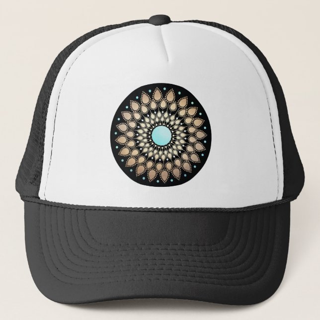 Casquette Elégant or Ornate Lotus Mandala (Devant)