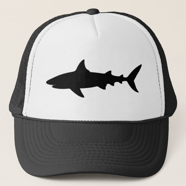 Casquette Elégant requin noir et blanc (Devant)