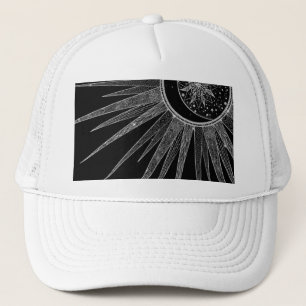 Casquette Elégante conception en noir de la lune de soleil