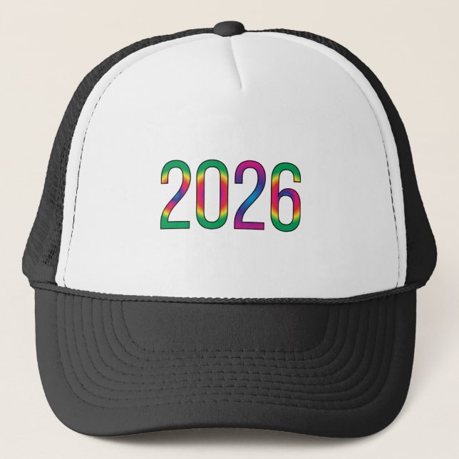 Casquette élégante imprimée année 2026 colorée (Devant)