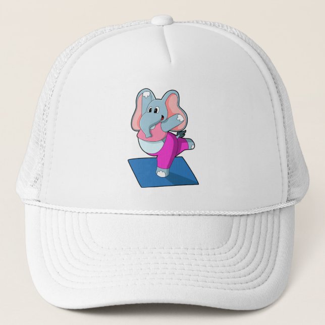 Casquette Eléphant au Yoga Exercices d'étirement à debout (Devant)