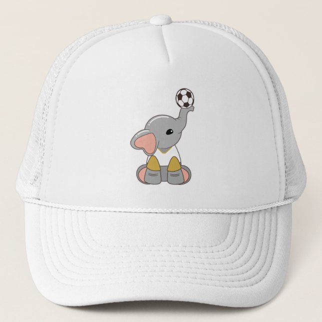 Casquette Elephant comme joueur de football avec balle de fo (Devant)