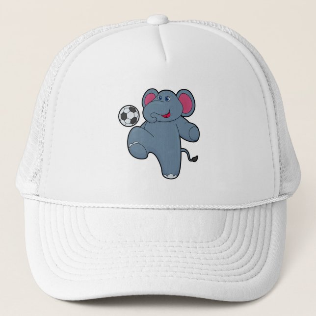 Casquette Elephant comme joueur de football avec balle de fo (Devant)