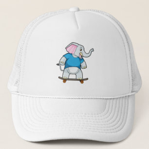 Casquette Elephant comme patineur avec skateboard