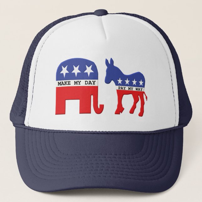Casquette Éléphant contre politique drôle d'âne (Devant)