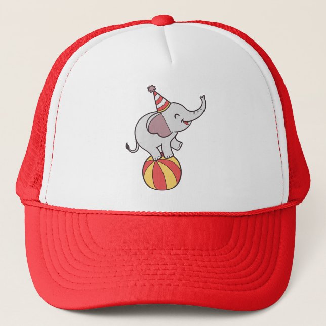 Casquette Eléphant de cirque mignon sur la balle - Anniversa (Devant)