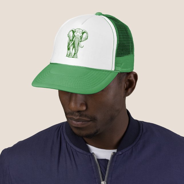 Casquette Eléphant vert (En situation)