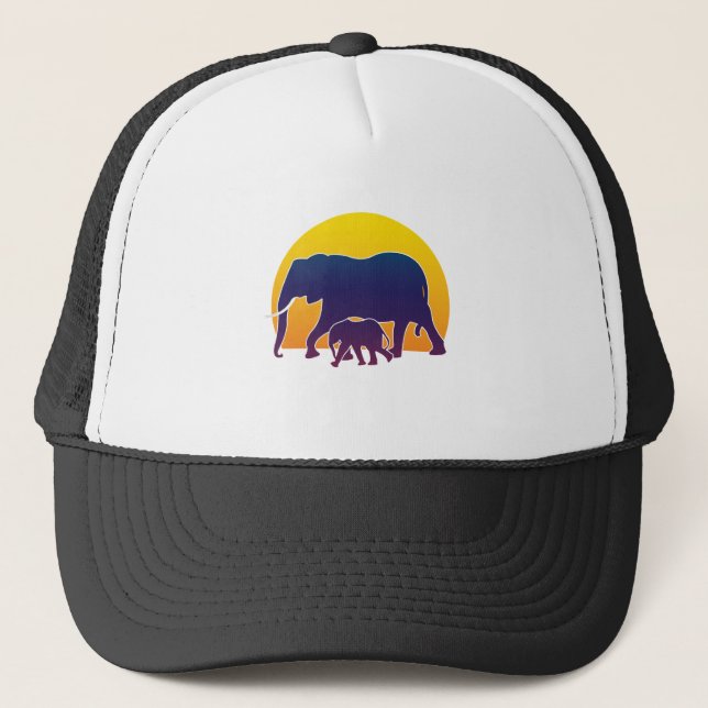 Casquette Eléphants couchés de soleil (Devant)