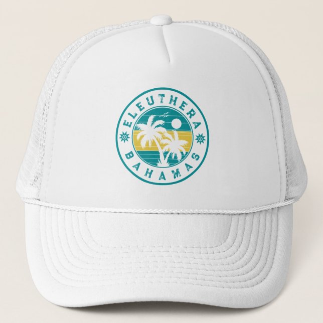 Casquette Eleuthera Island Bahamas Palm Tree Souvenirs (Devant)