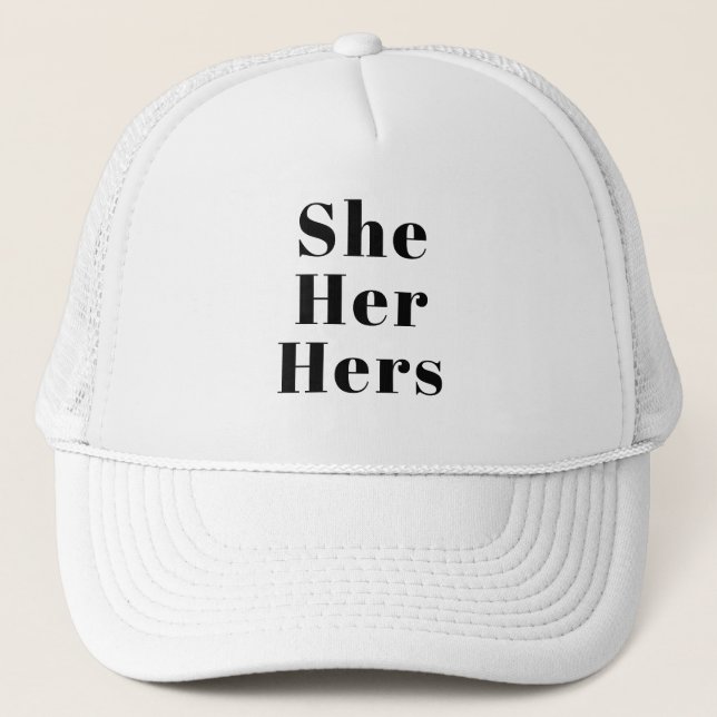 Casquette Elle, Elle, Ses Pronouns Lgbtq orgueil lettres noi (Devant)