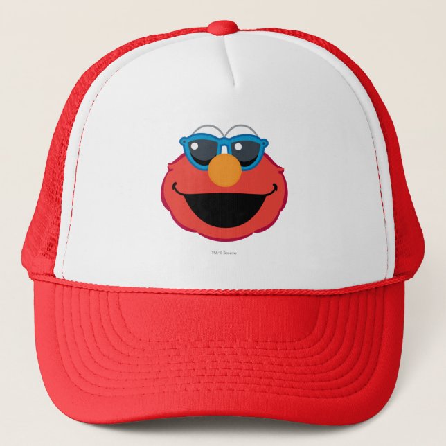 Casquette Elmo Visage Souriant avec Lunettes de Soleil (Devant)