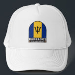 Casquette Emblème Drapeau de la Barbade Vintage déprimée<br><div class="desc">emblème en détresse de la Barbade avec le drapeau et les armoiries.</div>