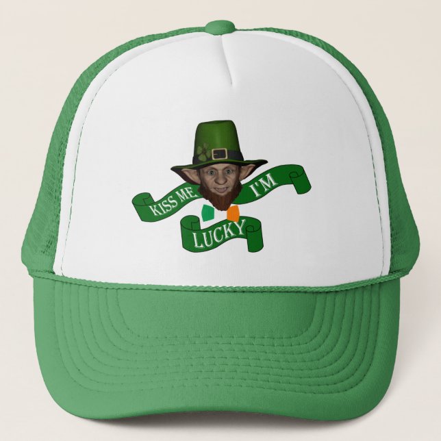 Casquette Embrasse-moi J'ai de la chance Saint Patrick (Devant)