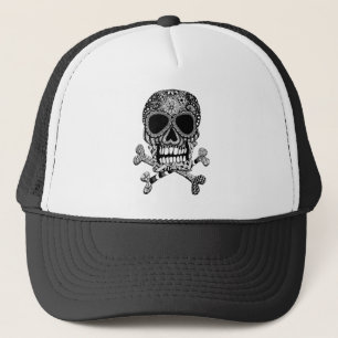 Casquette embrouillé de crâne et de camionneur