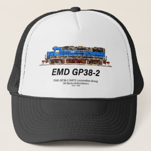 Casquette EMD GP38-2 Locomotive diesel GATX bleu et blanc