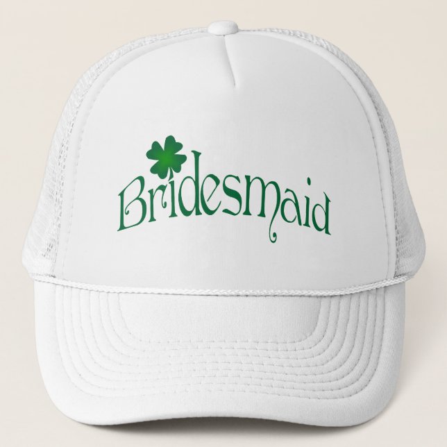 Casquette Emerald Green et le Shamrock blanc Bridesmaid Casq (Devant)