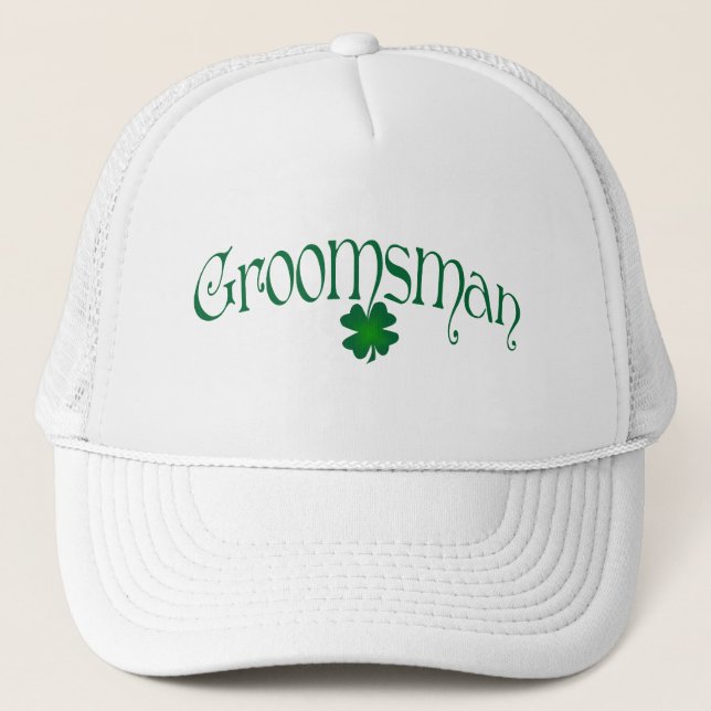 Casquette Emerald Green et Shamrock blanc Groomsman Casquett (Devant)