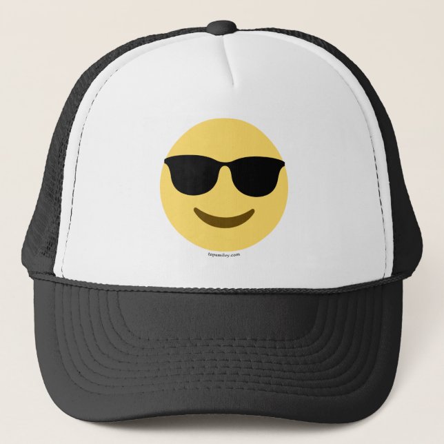 Casquette Emoji avec lunettes de soleil (Devant)