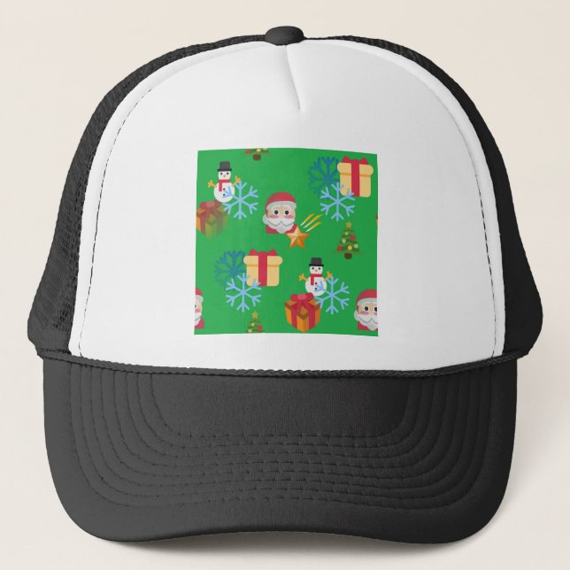 Casquette emoji de Noël vert (Devant)