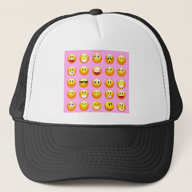 Casquette émoji rose pastel (Devant)