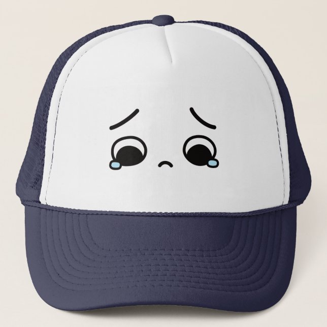 Casquette Emoji visage triste qui se sent abattu (Devant)