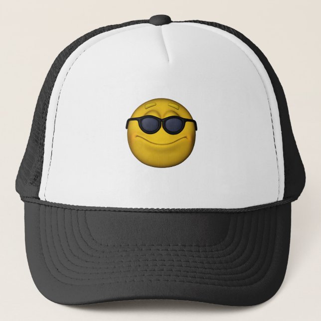 Casquette Emoticon avec lunettes de soleil (Devant)
