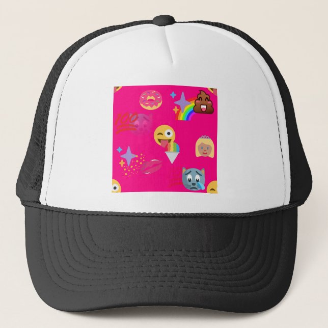 Casquette émoticône rose chaud (Devant)
