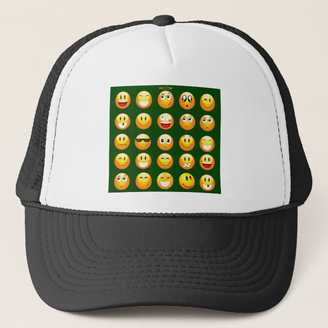 Casquette émoticône vert foncé (Devant)