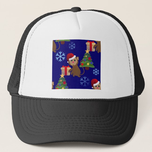 Casquette Émotion de singe de père Noël (Devant)