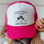 Casquette Emplacement personnalisé Social Club Bachelorette<br><div class="desc">Emplacement personnalisé Social Club Bachelorette Chapeau de camion nuptiale</div>