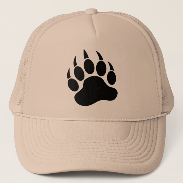 Casquette Empreinte de griffe d'ours noir devant et derrière (Devant)