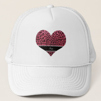 Casquette Empreinte de léopard de parties scintillant rose f