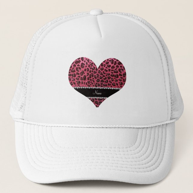 Casquette Empreinte de léopard de parties scintillant rose f (Devant)