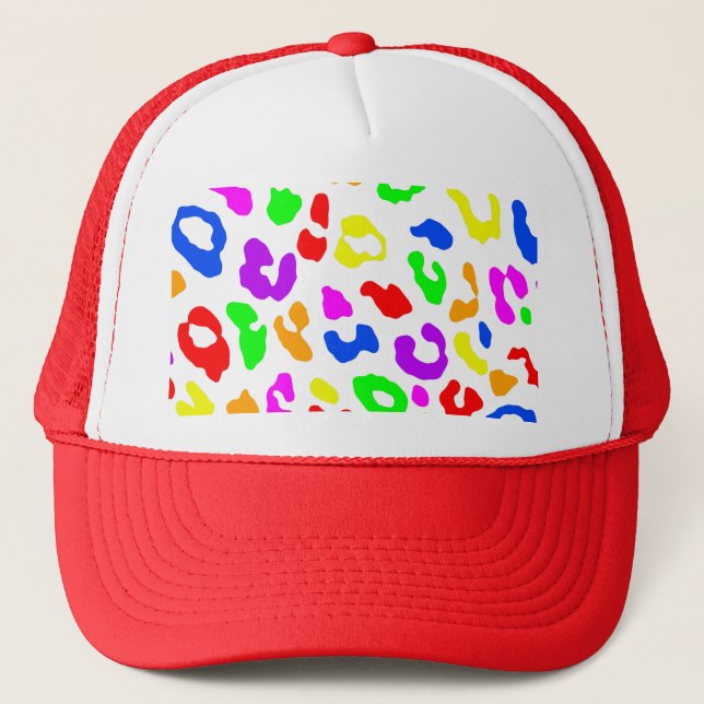 Casquette Empreinte de léopard Rainbow White (Devant)