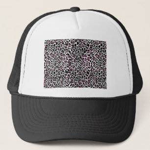 Casquette empreinte de léopard rose