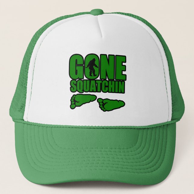 Casquette Empreintes de pas vertes allées de Squatchin (Devant)