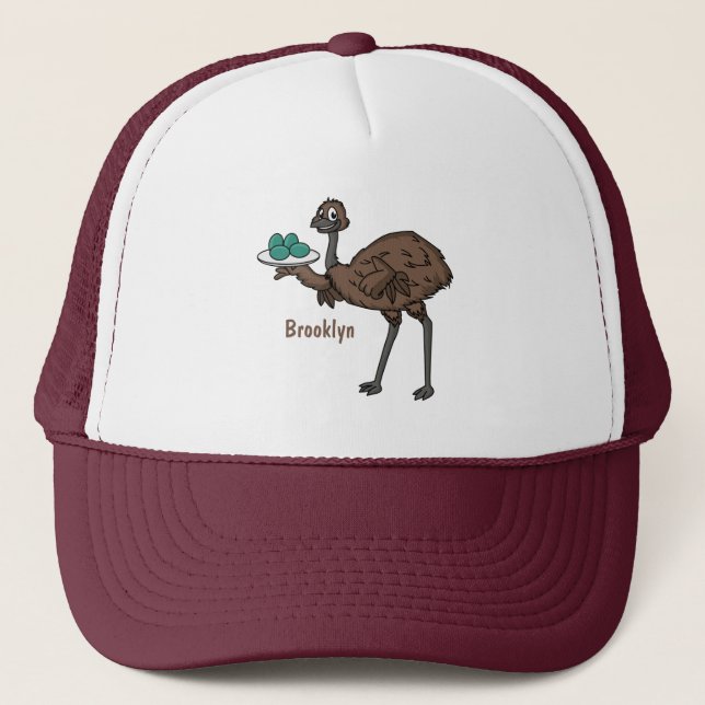 Casquette Emu avec dessin animé d'oeufs (Devant)