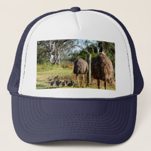 Casquette Emu Parents Avec Leurs Nombreux Poussins,