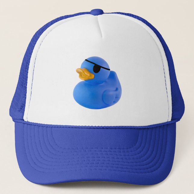Casquette en caoutchouc de canard de pirate bleu (Devant)