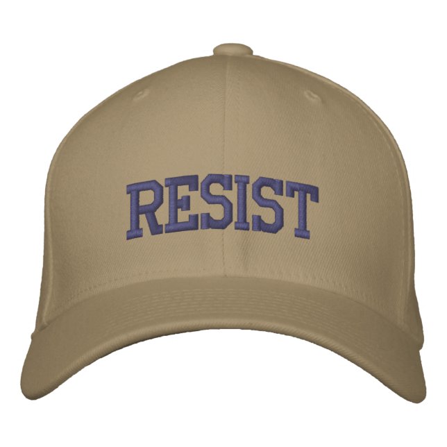 Casquette en laine Flexfit de base brodée Resist (Devant)