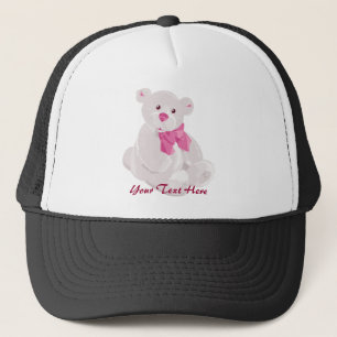Casquette en teddy rose et blanc