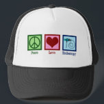 Casquette Endoscopie Peace Love<br><div class="desc">Peace Love Endoscopy. Un joli cadeau avec un signe de paix,  un coeur et un endoscope utilisés dans les procédures médicales pour désigner un patient.</div>