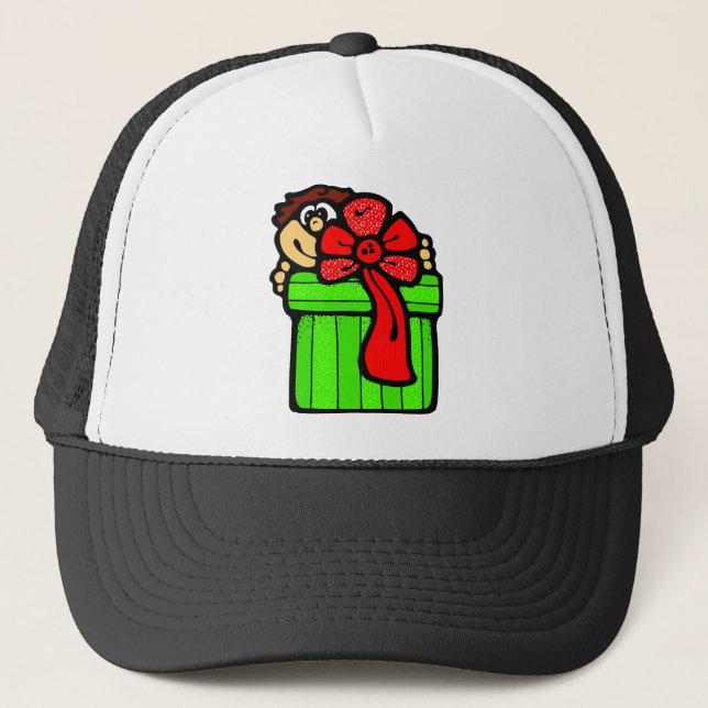 Casquette Enfant avec cadeau de Noël (Devant)